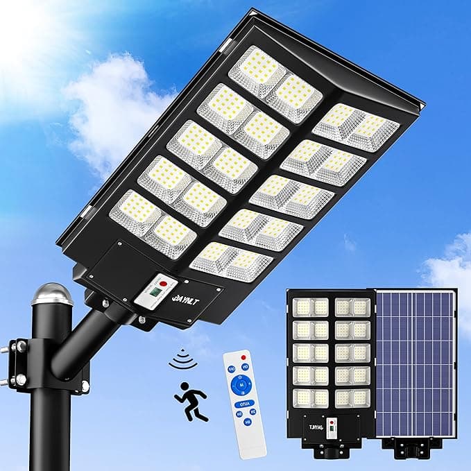 ☀️ JAYNLT Y-5200W Solar Street Light Review: Zero Electricity, 520,000 Lumens of Pure Power