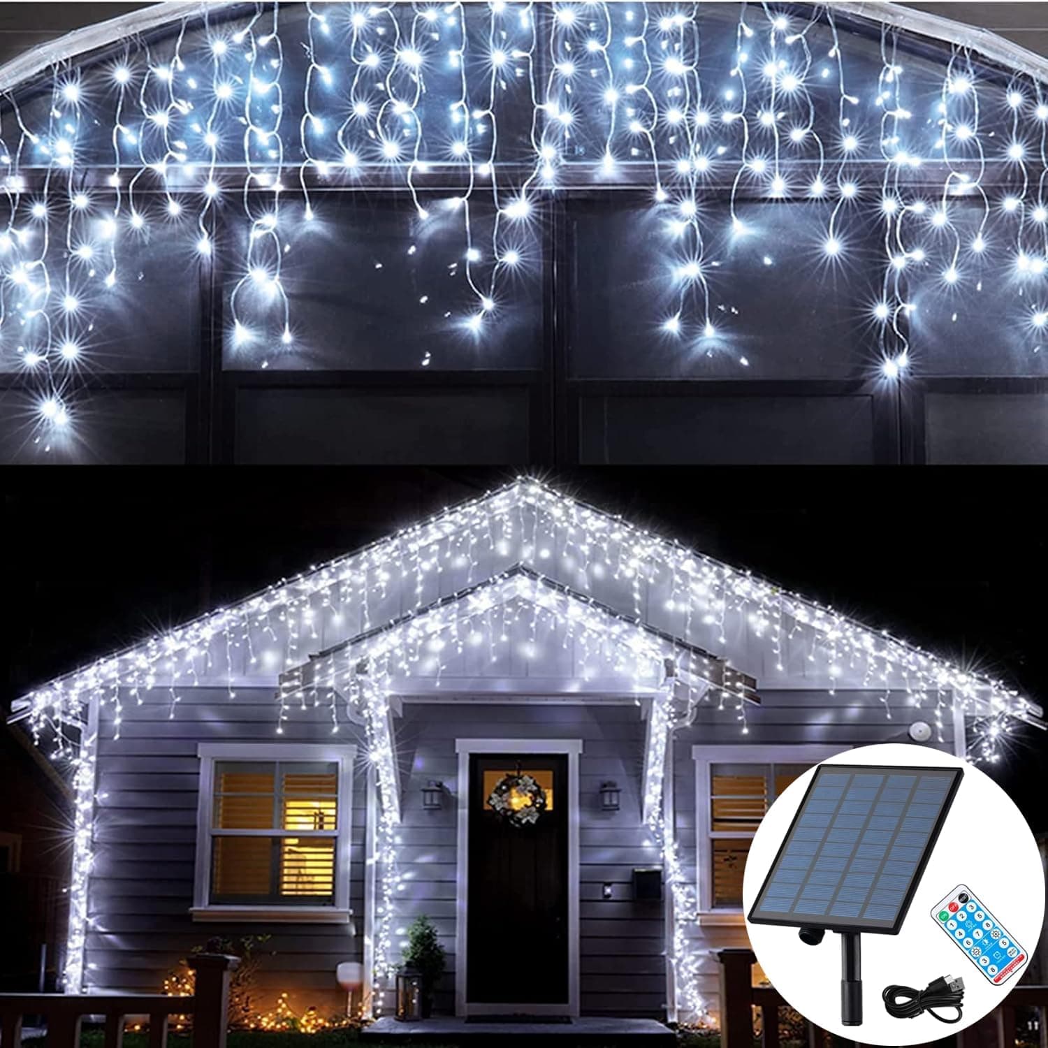 🎄 Solar Christmas Curtain Lights Review: Clean Power Meets Holiday Glow