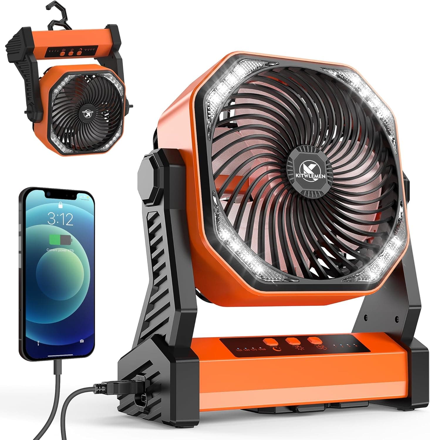🌬️ KITWLEMEN 20,000mAh Camping Fan Review: Power, Light, and Airflow in One