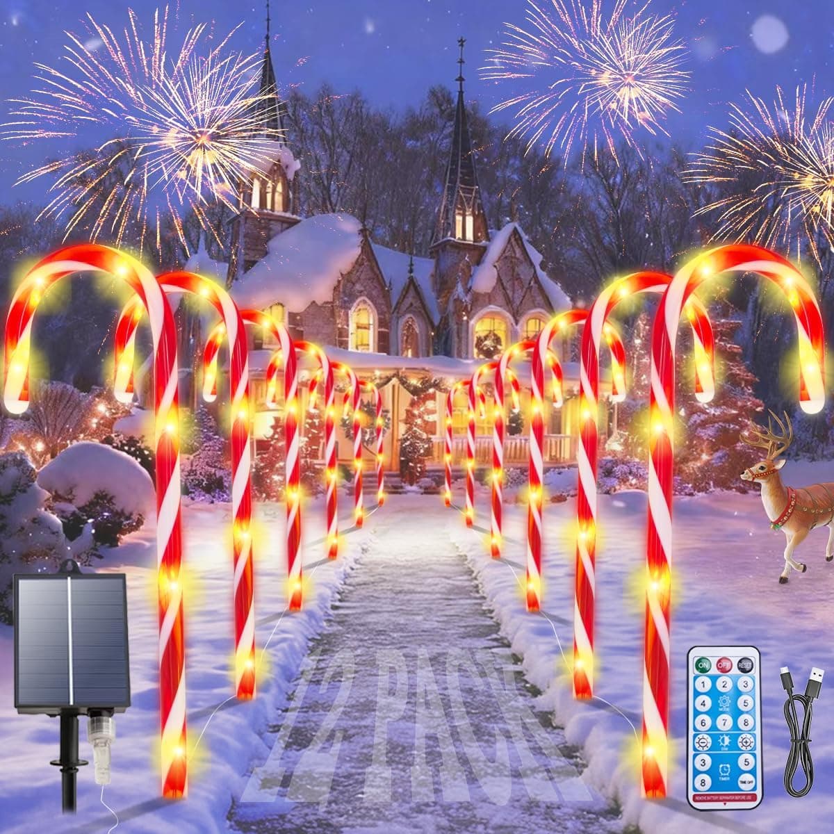 These Solar Candy Cane Lights Are the Smartest Way to Light Up Your Christmas Pathway