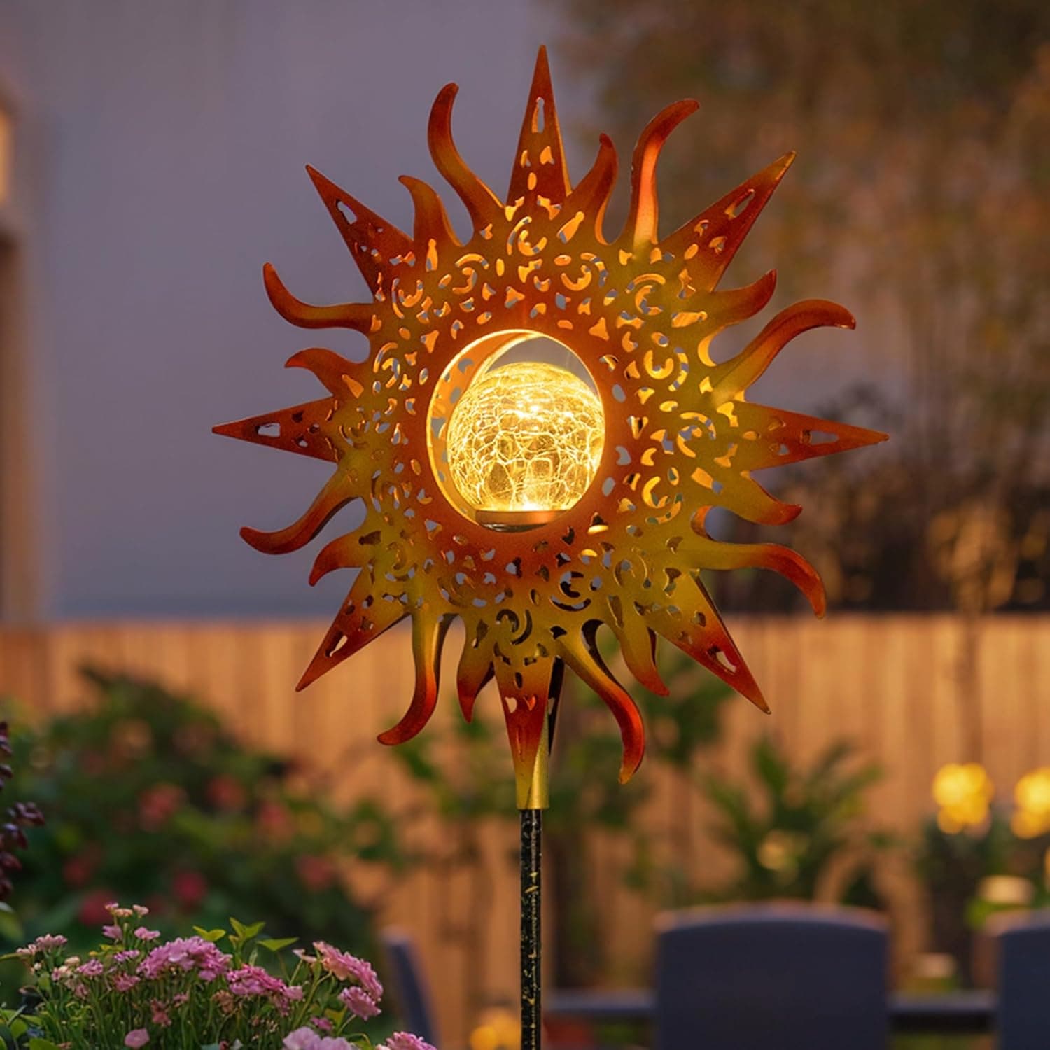This Giant Sun-Shaped Solar Light Is the Kind of Outdoor Tech That Instantly Changes the Mood