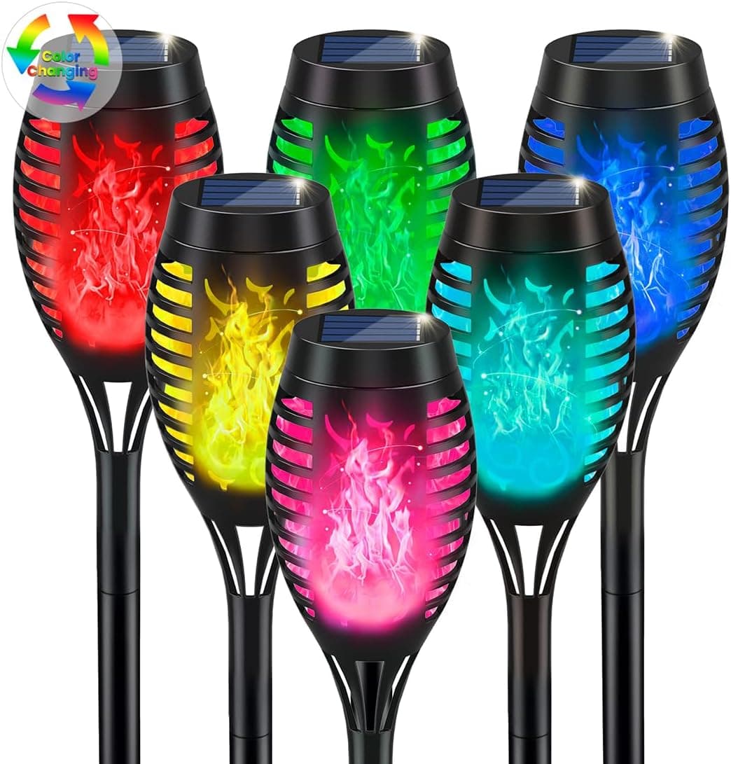 These Multicolor Solar Christmas Torch Lights Bring a High-Tech Glow to Your Yard