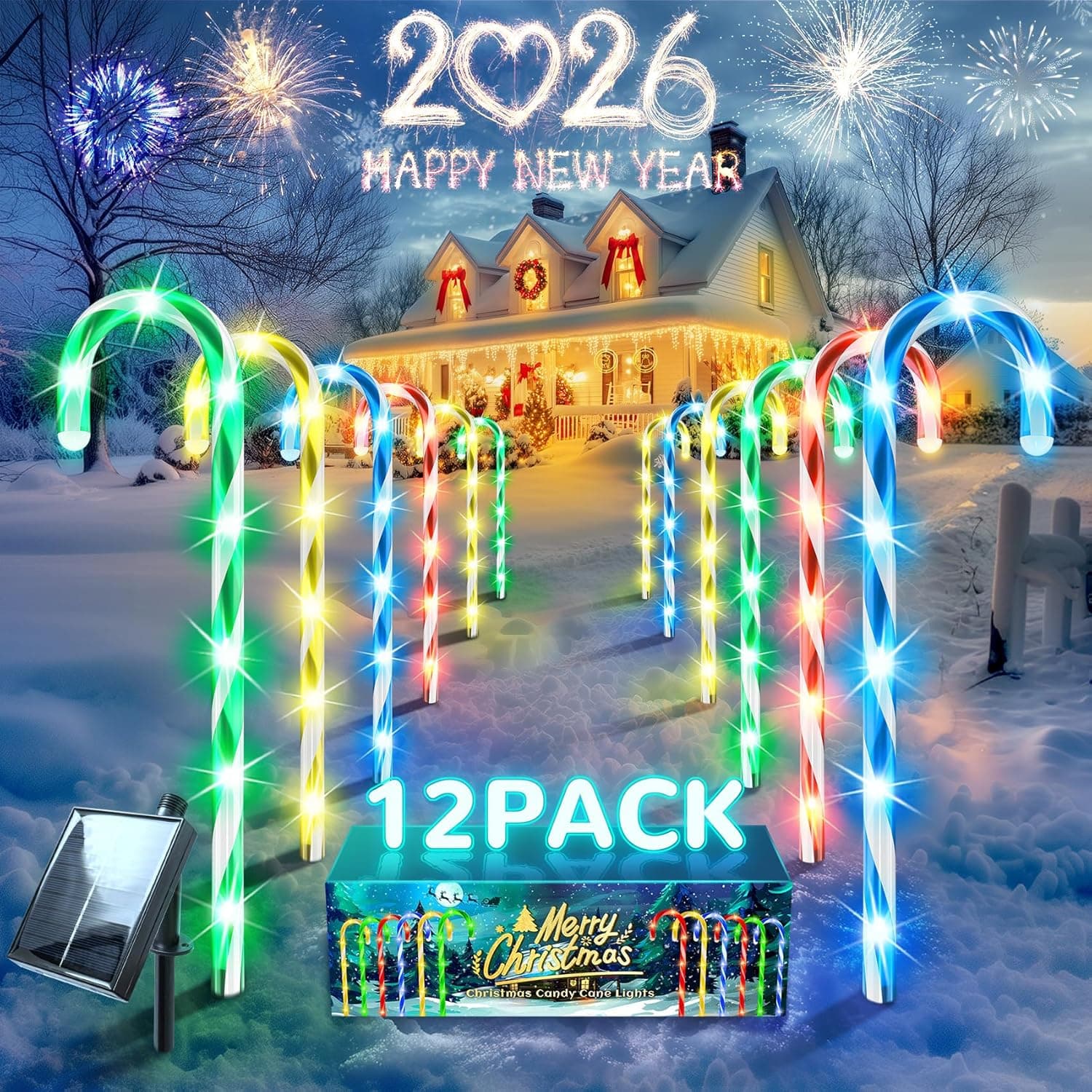 These Solar Candy Cane Lights Are the Cleanest Way to Upgrade Your Christmas Pathway