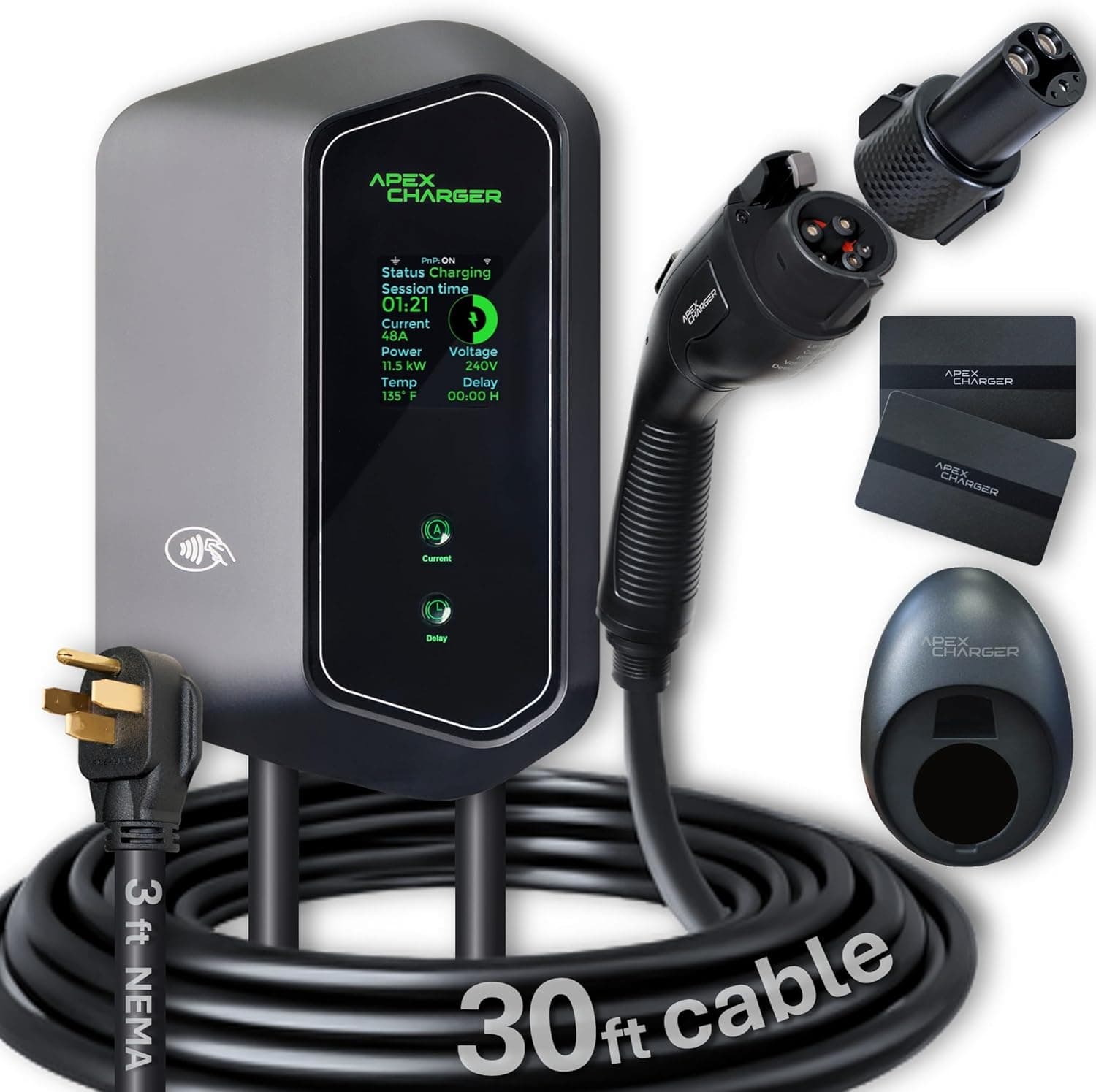 MACH 1 Level 2 EV Charger: Fast 48A Home Charging for All Electric Vehicles
