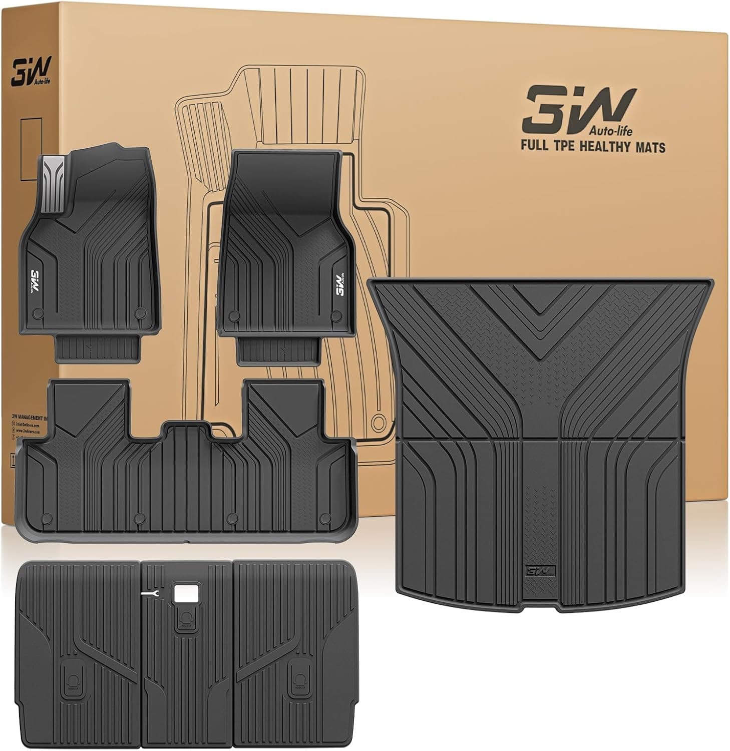 3W Tesla Model Y Juniper Floor Mats (2025–2026): Full Interior Protection Kit