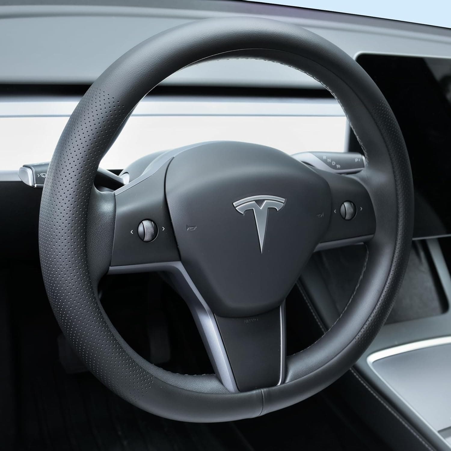 Nappa Leather Steering Wheel Cover for Tesla Model 3 & Model Y