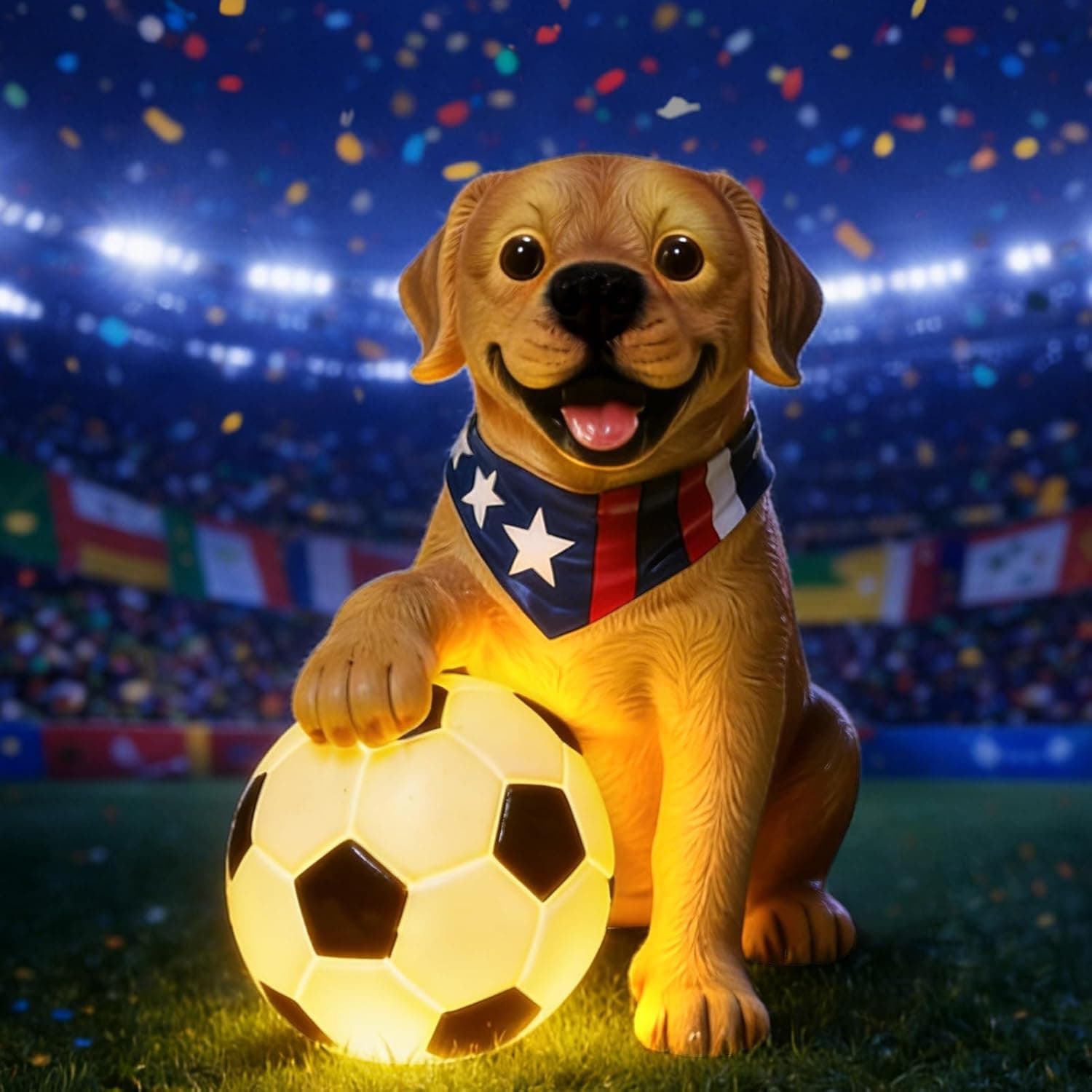 This Solar Puppy Statue Is a Fun Way to Celebrate Football Season