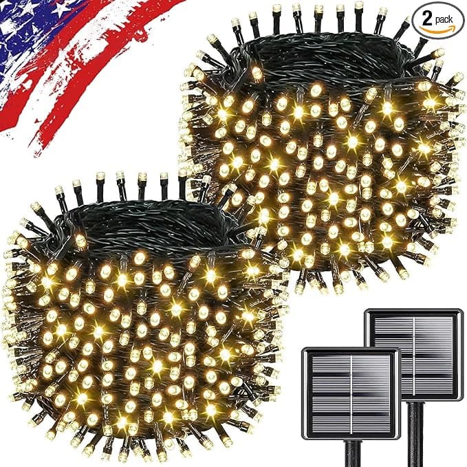 🌞 Upgrade 2-Pack 500LED Solar String Lights Review: Solar Power Meets Holiday Vibes