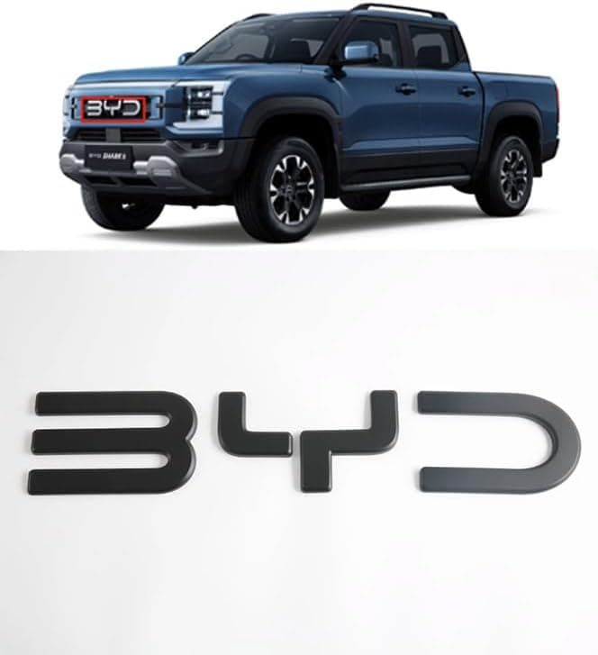 BYD Shark Front Grille Letter Emblem (Matte Black): Clean, Aggressive Styling Upgrade
